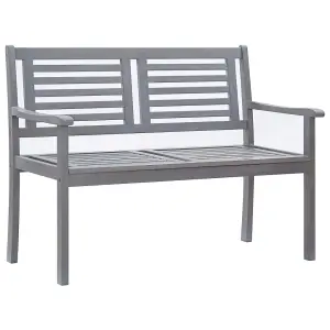 Berkfield 2-Seater Garden Bench 120 cm Grey Solid Eucalyptus Wood