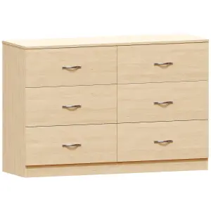 Vida Designs Riano Pine 6 Drawer Chest (H)800mm (W)1200mm (D)400mm