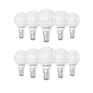 paul russells LED Golf Dimmable Bulb Small Edison Screw SES E14, 5.5W 470Lumens G45, 40w Equivalent, 6500K Day Light, Pack of 10