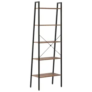 Berkfield 5-Tier Standing Shelf Dark Brown and Black 56x35x174 cm