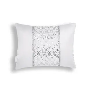 Catherine Lansfield Deco Sequin 30x40 cm Cushion White