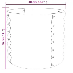 Berkfield Garden Planter Powder-coated Steel 40x40x36 cm Brown