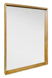 MirrorOutlet The Naturalis Solid Oak Framed Overmantle Wall Mirror 102CM X 80CM