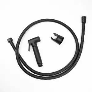 Nes Home Solid Brass Toilet Douche Shower Spray Kit, Holder & Hose Matte Black