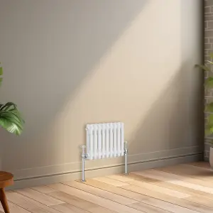 Right Radiators 300x425 mm Horizontal Traditional 2 Column Cast Iron Style Radiator White