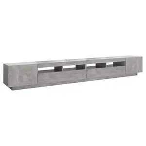 Berkfield TV Cabinet with LED Lights Concrete Grey 300x35x40 cm