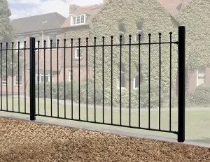 MANA Metal Ball Top Garden Fence Panel 1830mm (6ft) GAP x 1220mm High MAZP02