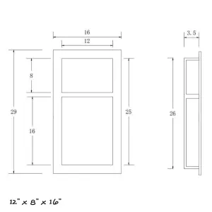 Thermopanel Tileable Shower Niche with Flange - 12 x 8 x 16 Inches