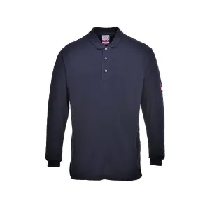 Portwest Flame Resistant Anti-Static Long Sleeve Polo Shirt