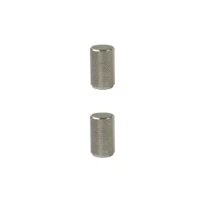 GoodHome Dukkah Satin Nickel effect Kitchen cabinets Round Pull Handle (L)1.8cm (D)30mm, Pack of 2