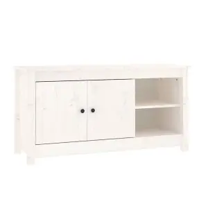 Berkfield TV Cabinet White 103x36.5x52 cm Solid Wood Pine