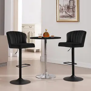 Louth Swivel Adjustable Height Stool Black