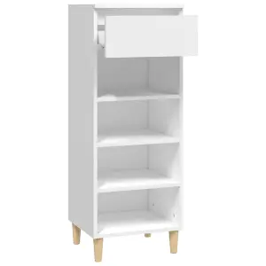 Berkfield Shoe Cabinet White 40x36x105 cm Engineered Wood