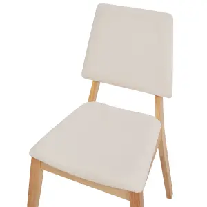 Set of 2 Dining Chairs MERRILL Rubberwood Light Beige