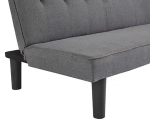 Layla 3 Seater Sofa Bed Charcoal Grey Fabric Clic Clac Sofabed Tufted Back