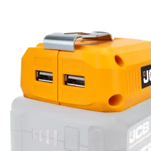 JCB 18USB 18V USB Adaptor 2 x USB Port Battery Charger + LED Light - Bare