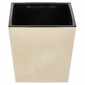 Plant Flower Pot Concrete Square Planter Inner Pot Garden Patio Home Large Beton Cream 14 Litres