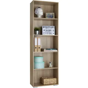 Bookshelf Lexi - Bookcase with 5 shelves - Wood light, oak Sonoma