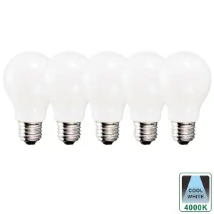 Harper Living 8.5 Watts A60 E27 LED Bulb Opal Cool White Dimmable, Pack of 5