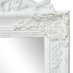 Berkfield Free-Standing Mirror Baroque Style 160x40 cm White