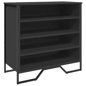 Berkfield Shoe Cabinet Black 80x38x78 cm Engineered Wood