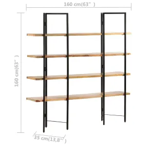 Berkfield 4-Tier Bookcase 160x35x160 cm Solid Mango Wood