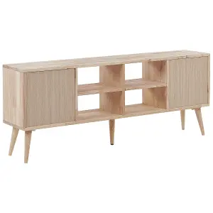 Beliani Scandinavian TV Stand Light Wood CHANDLER