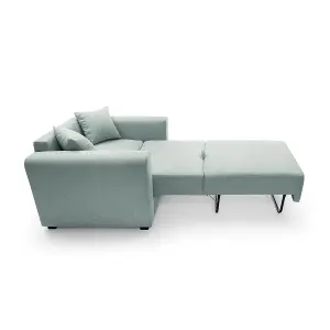 Olly Linen Single Sofa Bed in Pistachio Green