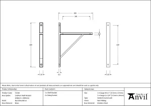 From The Anvil Burnished Brass Chalfont Shelf Bracket (260mm x 200mm)