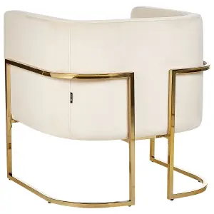 Beliani Glam Armchair SIRKKA Velvet Cream