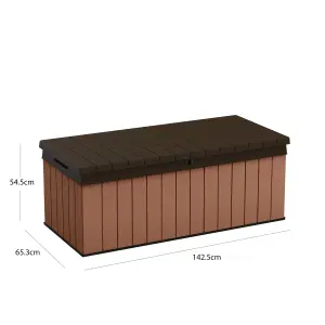 Keter Darwin Brown 380L Garden storage bench box 5x2 ft 545mm 1425mm