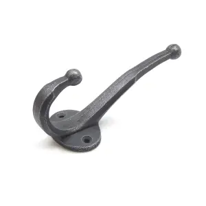 Oakcrafts - Antique Cast Iron Contemporary Coat Hook - Pack of 4 Hooks