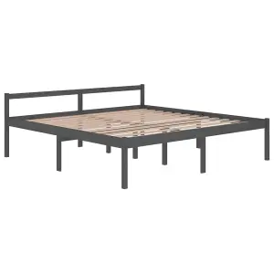 Berkfield Bed Frame Grey Solid Wood Pine 200x200 cm