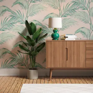 Lick Green & Pink Jungle 02 Textured Wallpaper Sample