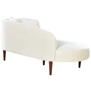 Right Hand Velvet Chaise Lounge Cream CHAUMONT