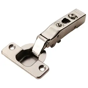 Adjustable Soft Close Cupboard Hinges - Polished Nickel - Inset Cabinet Unit