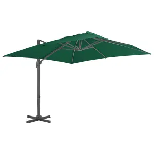 Berkfield Cantilever Umbrella with Aluminium Pole Green 300x300 cm