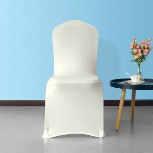 Front Flat Chair Cover for Wedding Decoration, Ivory - Pack of 1