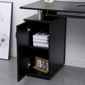 Home Source Saturn 3 Drawer Computer Office Desk Black