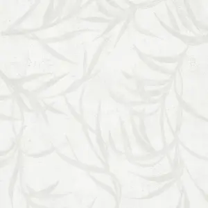 Galerie The New Design Book Metallic White Leaf Wallpaper Roll