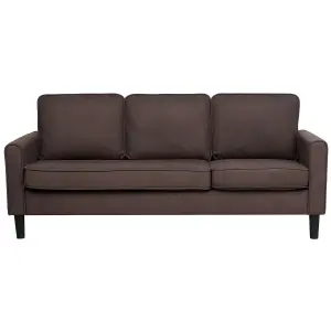 3 Seater Fabric Sofa with Ottoman Brown AVESTA