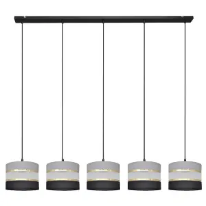 Luminosa Helen Straight Bar Pendant Ceiling Light Black, Gold, Grey 115cm