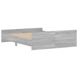 Berkfield Bed Frame with Headboard and Footboard Grey Sonoma 160x200 cm