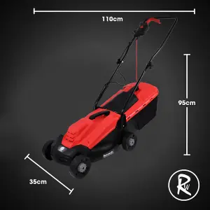 RocwooD Electric Lawn Mower 32CM 1200W 10M Cable