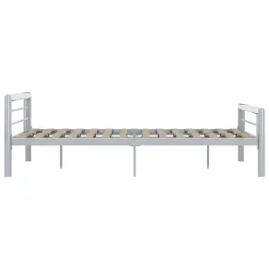 Berkfield Bed Frame Grey and White Metal 120x200 cm