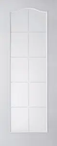 Geom Arched 10 panel 10 Lite Clear Glazed Arched White Internal Door, (H)1981mm (W)762mm (T)35mm