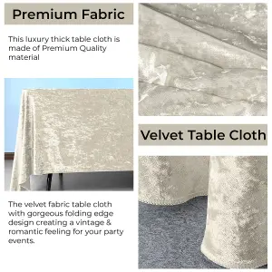 Diamond Velvet Square Tablecloth, Champagne , 54 Inch x 54 Inch