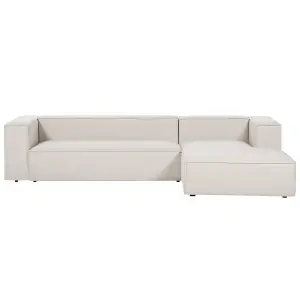 3 Seater Sofa VERNON Light Beige Fabric Left Hand