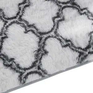 Modern Rectangle Geometric Indoor Shag Area Rugs Plush Fluffy Carpets 100x180 cm