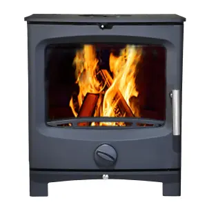 SunDaze Defra 5KW Contemporary Wood Burning Multifuel Woodburning Stove Eco Design High Efficiency Fireplace